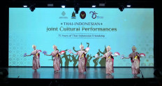 Shared stage: Dancers perform during the Thai-Indonesian Joint Cultural Performances in Gedung Kesenian Jakarta on July 17, 2025, to mark the two countries’ 75 years of diplomatic ties.