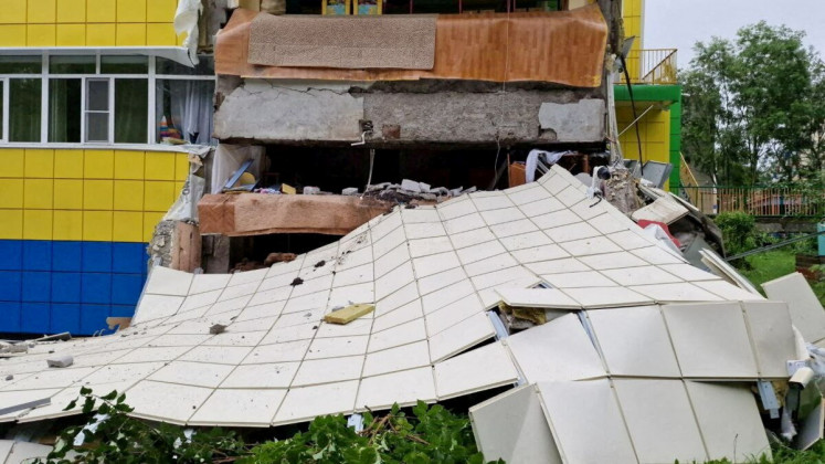 A kindergarten damaged by the earthquake is seen in Petropavlovsk-Kamchatsky, Kamchatka Krai, Russia, July 30, 2025. 