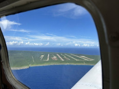 The North Field airfield is seen on Tinian, a Pacific island in US territory in the Northern Mariana Islands, on Aug. 4, 2025.