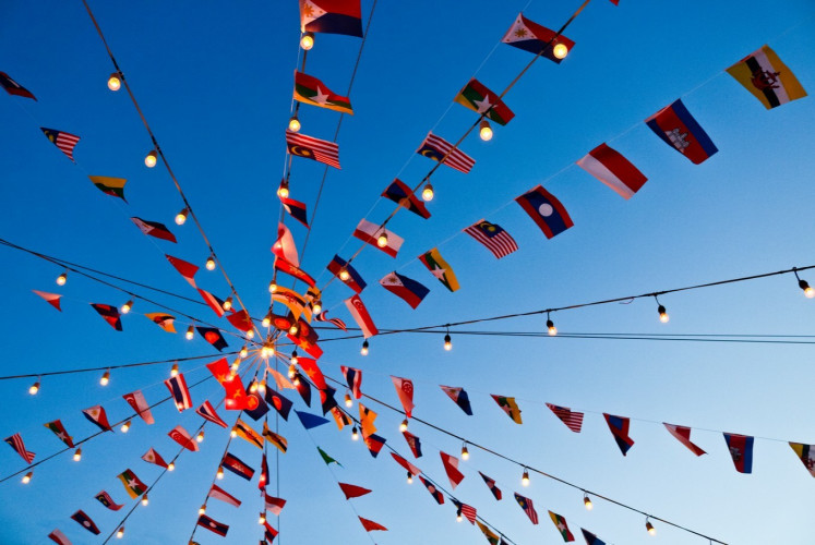 The flags of ASEAN member states. 