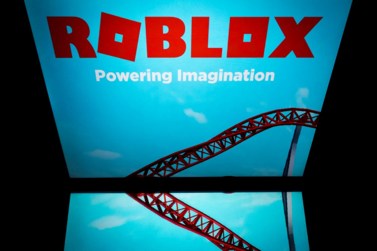 Global phenomenon: Online gaming service Roblox is displayed on a tablet screen on Feb. 1, 2019, in Paris.