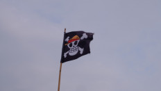 Illustration of a pirate flag from Japanese anime One Piece. 
