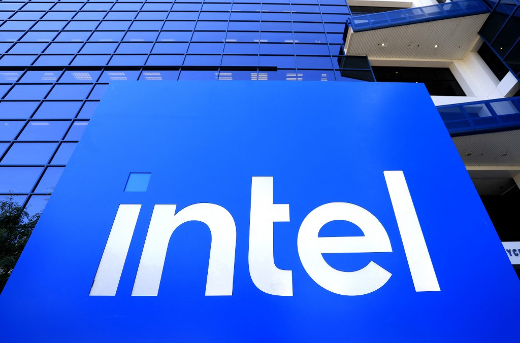 The Intel logo is displayed on a sign in front of Intel headquarters on July 16, 2025 in Santa Clara, California, US. Intel is laying off nearly 4,000 employees in offices across the United States in the coming weeks as part of a company-wide cost-cutting push led by new CEO Lip-Bu Tan.  