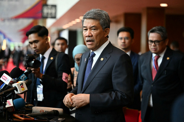 Malaysia's Foreign Affairs Minister Mohamad Hasan takes part in a press briefing during the 58th ASEAN Foreign Ministers' meeting and related meetings at the Convention Centre in Kuala Lumpur, Malaysia on July 11, 2025.