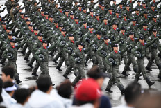 South Korean troops march during a ceremony to mark the 76th anniversary of Korea Armed Forces Day at Seoul Air Base in Seongnam on October 1, 2024.