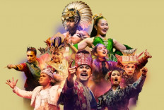 A promotional poster for 'Pagelaran Sabang Merauke', a theatrical performance that blends traditional Indonesian arts with a modern touch. 