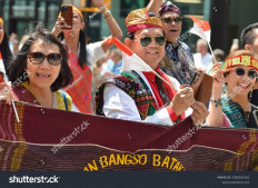 Indonesian participants march down Sixth Avenue during the Asian American and Pacific Islander Cultural and Heritage Parade in New York City, on May 21, 2023.