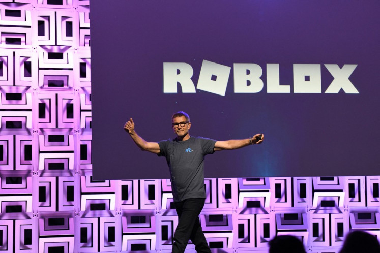 David Baszucki, founder and CEO of Roblox, presents at the Roblox Developer Conference on Aug. 10, 2019 in Burlingame, California, the United States.