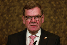 German Minister of Foreign Affairs Johann Wadephul delivers a statement to the press in Jerusalem on July 31, 2025.