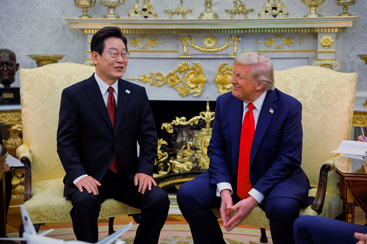 US President Donald Trump meets with South Korean President Lee Jae Myung at the Oval Office, at the White House in Washington, D.C., US on August 25, 2025.