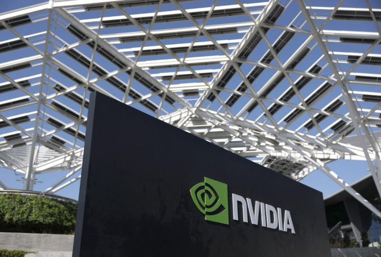 A sign is pictured in front of Nvidia headquarters on Aug. 27, 2025 in Santa Clara, California, US. The AI powerhouse reported quarterly earnings Wednesday that beat expectations, but shares slipped amid concerns about an AI chip spending bubble and the company's stalled business in China.