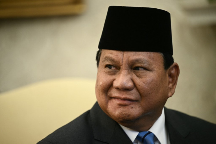 President Prabowo Subianto looks on during a meeting with United States President Joe Biden in the Oval Office of the White House in Washington, DC, on November 12, 2024. 