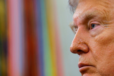  US President Donald Trump looks on during an event to announce that the Space Force Command will move from Colorado to Alabama, in the Oval Office at the White House in Washington, D.C., US on September 2, 2025.