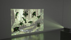 'Kicau Kacau’ (2025) by Mukhamad Aji Prasetiyo, new media, electronic current sensor and acrylic (Courtesy of Nuanu)