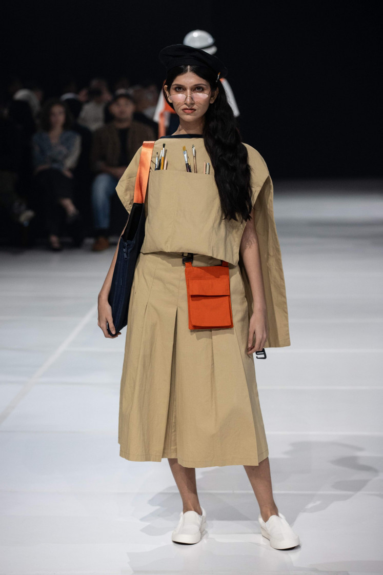 On the fourth day of JF3 2025, CLV showcases its “artwear” pieces after completing the PINTU Incubator Participants X École Duperré, Paris program at La Piazza Fashion Tent, Summarecon Mall Kelapa Gading, North Jakarta.