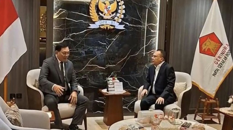 Defense Minister Sjafrie Samsoeddin holds a meeting on Sep. 16, 2025, with Deputy Speaker of the House of Representatives Sufmi Dasco Ahmad.