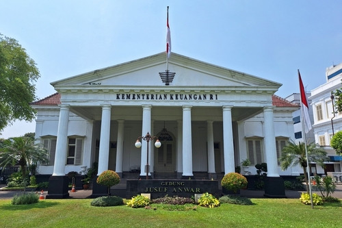 The Finance Ministry sign is seen on Jusuf Anwar Building within the ministerial complex on Aug. 10, 2023, in Jakarta in this stock photo.