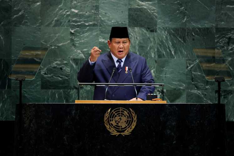 President Prabowo Subianto addresses the 80th United Nations General Assembly at UN headquarters in New York, US, September 23, 2025.   
