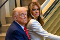  U.S. President Donald Trump and first lady Melania Trump arrive for the 80th session of the UN's General Assembly (UNGA) on September 23, 2025 in New York City.