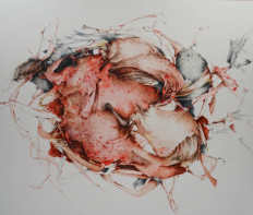 Poem and Poem (2025) by Ay Tjoe Christine, oil on canvas, 170 x 100 cm.