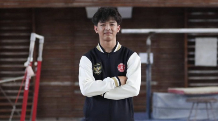 Nineteen-year-old Indonesian gymnast and Olympic hopeful Naufal Takdir Al Bari.