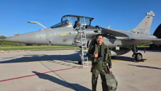 An Indonesian Air Force pilot poses after conducting his first solo flight out of Saint-Dizier - Robinson Air Force Base in northeastern France in this undated picture released on Sept. 26. Four Indonesian pilots conducted their solo flights in stages through Sept. 19. 