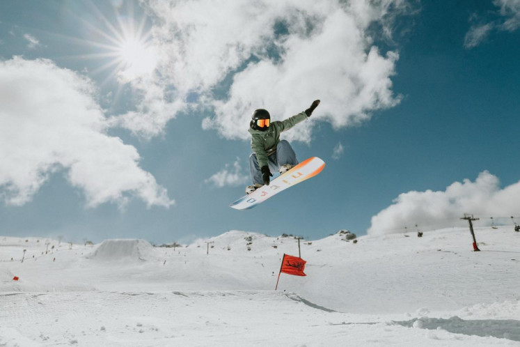 Zazi takes flight during a training session in Cardrona, New Zealand.
