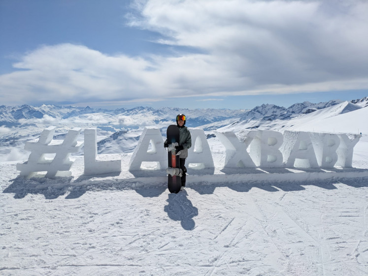 Indonesian snowboarder Zazi Landman, 13, trains in Laax, Switzerland, one of the world’s freestyle snowboarding hubs.