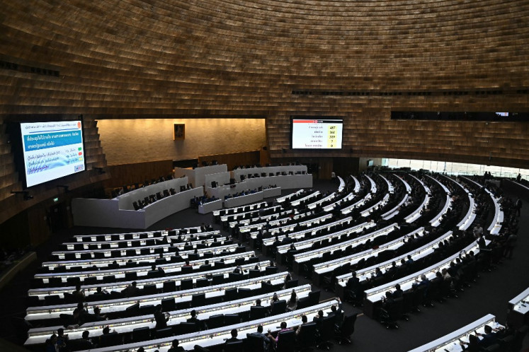  A general view shows Thai MPs and members of the government at the Thai Parliament in Bangkok on March 26, 2025.