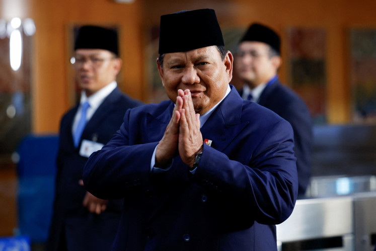 President Prabowo Subianto gestures during the 80th United Nations General Assembly at UN headquarters in New York, US, Sept. 23, 2025. 