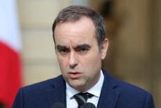 French Prime Minister Sebastien Lecornu delivers a statement at the Hotel Matignon in Paris on Oct. 3, 2025, before a round of consultations with political parties ahead of the announcement of the new government.