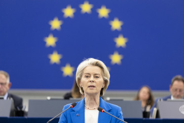 European Union Commission President Ursula von der Leyen delivers a speech during a plenary session at the European Parliament in Strasbourg, eastern France, on October 6 2025.