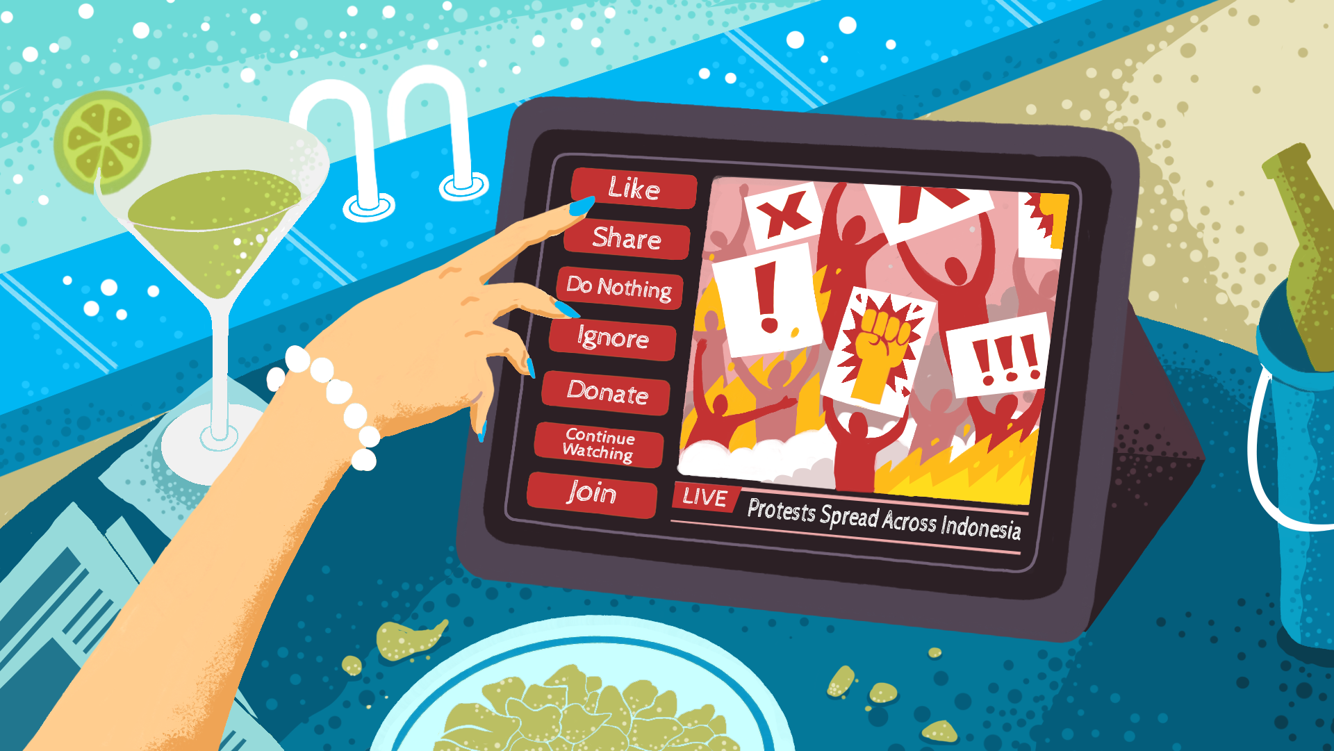 Between the screen and the streets: What it means to watch and not march