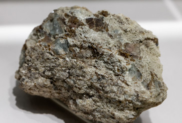 Unassuming appearance: A sample of bastnaesite ore, a mineral used in the rare earth industry to extract elements such as cerium, lanthanum, and neodymium, is displayed at the Geological Museum of China in Beijing on Oct. 14, 2025.