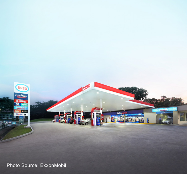 An Esso Retail Fuel Station is pictured. Chandra Asri Group is set to Acquire ExxonMobil's Esso Retail Fuel Station Network in Singapore. 
