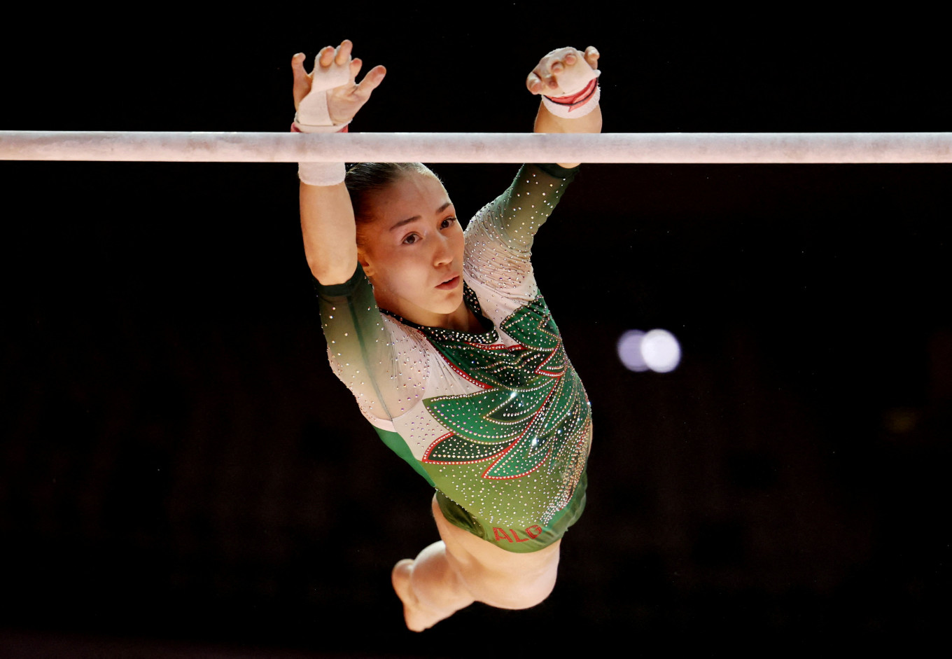 Uneven brilliance: Kaylia Nemour of Algeria competes in the women’s uneven bars final on Oct. 24 at the 2025 International Gymnastics Federation (FIG) World Artistic Gymnastics Championships, held from Oct. 19 to 25 at the Indonesia Arena at the Gelora Bung Karno Sports Complex in Central Jakarta.