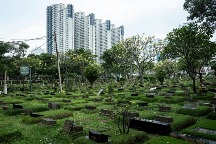 A general view of Karet Bivak Public Cemetery in Jakarta on Aug. 29, 2025. 