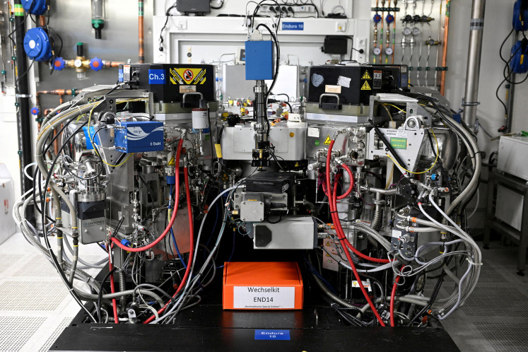 A machine in a production line of Dutch semiconductor company Nexperia is pictured on June 27, 2024, in Hamburg, Germany