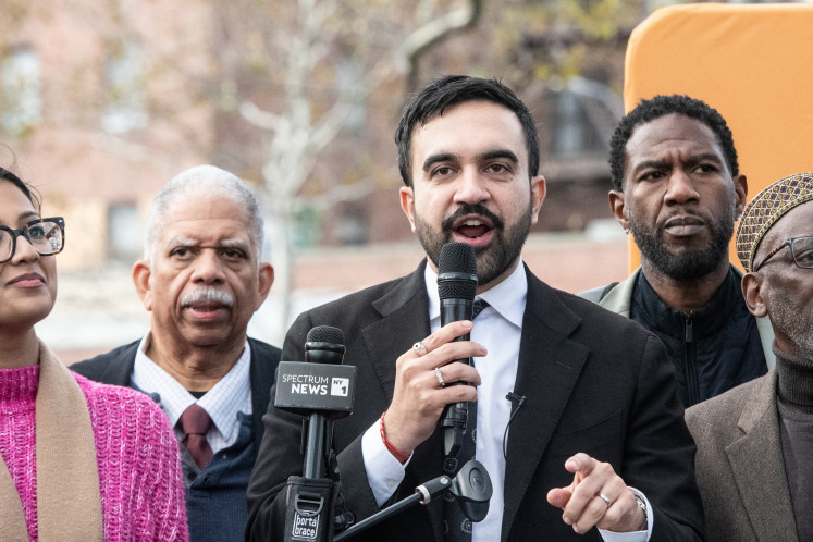 Unusual political figure: Democratic New York City mayoral candidate Zohran Mamdani (center) speaks during a campaign event with New York City elected officials on Saturday, November 01, in the Queens borough of New York City. With only days left in the race for New York City&rsquo;s next mayor, Mamdani remains the front runner against Independent candidate, former New York Gov. Andrew Cuomo and Republican candidate Curtis Sliwa.