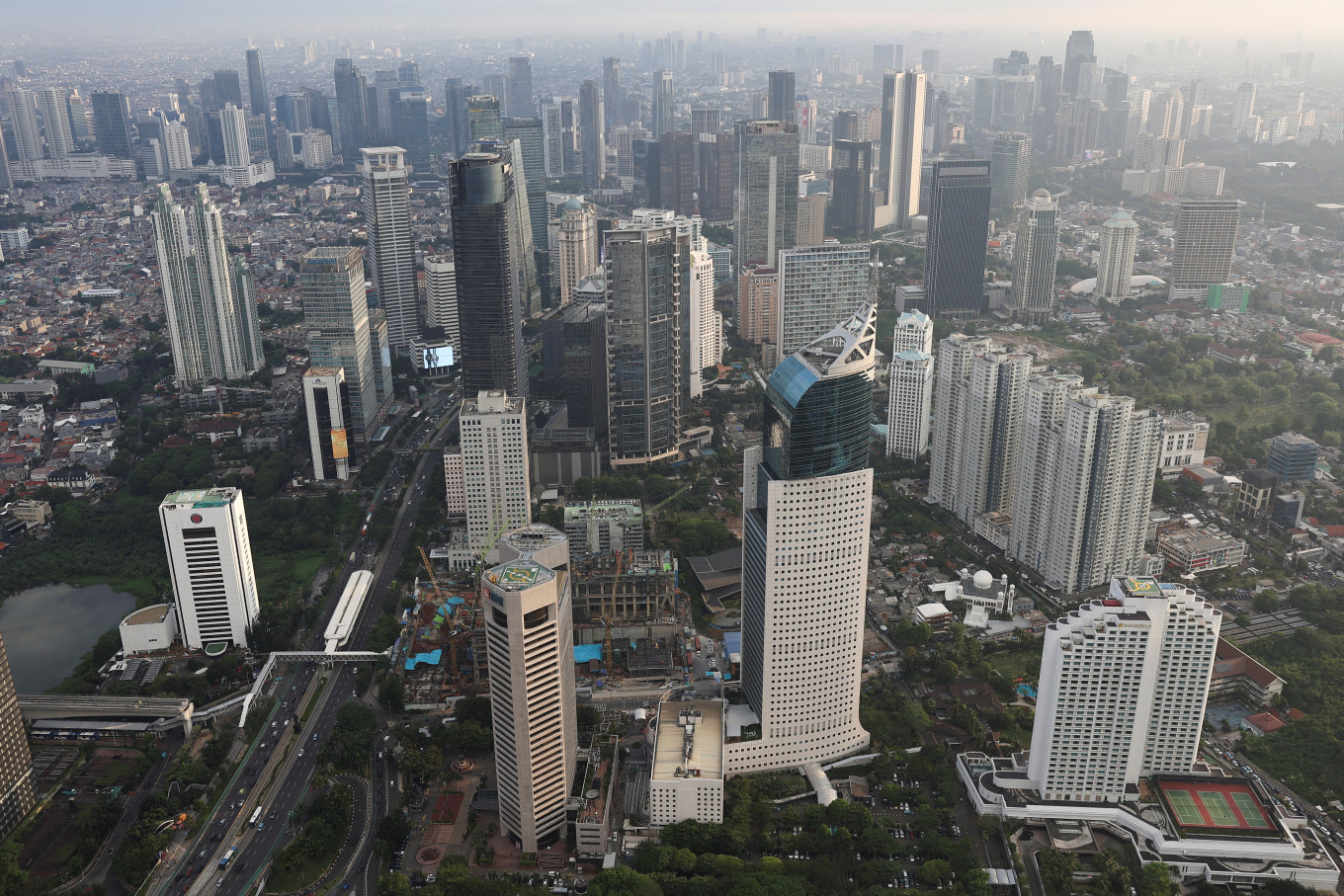 High-rise buildings are pictured in Jakarta&rsquo;s business district on Nov. 4, 2025.