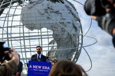 Mayor-elect Zohran Mamdani speaks during a press conference at the Unisphere in Flushing Meadows Corona Park on November 05, 2025 in the Queens borough of New York City. Mamdani won a historic victory to become the city's 111th mayor defeating independent mayoral candidate Andrew Cuomo and Republican mayoral candidate Curtis Sliwa.