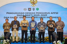 The inauguration of the APPSI board of directors for the 2025-2029 and Indonesia-wide governors’ meeting on Nov. 11 was held at the Coordinating Ministry 1 Office in Nusantara. (Courtesy of Nusantara National Capital Authority)