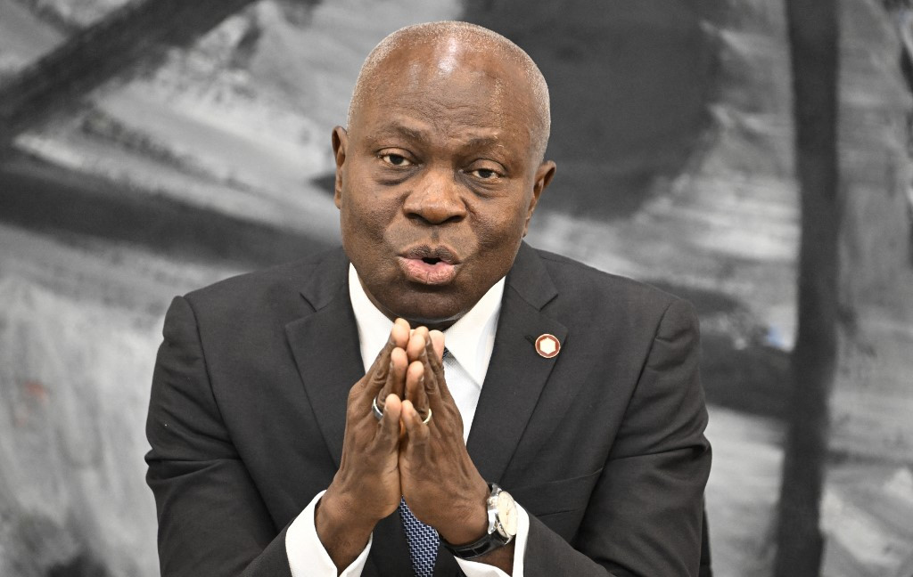 International Labour Organization (ILO) Director-General Gilbert Houngbo speaks during a press conference after a meeting of the heads of international financial and economic organizations in Berlin on Nov. 29, 2022.