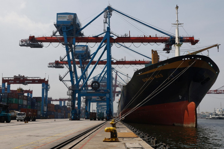 A container terminal is pictured on Feb. 12 at Tanjung Priok Port, North Jakarta. 