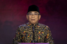 Yahya Cholil Staquf, chairman of Nahdlatul Ulama's (NU) central board, delivers a speech on Sept. 4, 2023, during the ASEAN Business and Investment Summit in Jakarta.