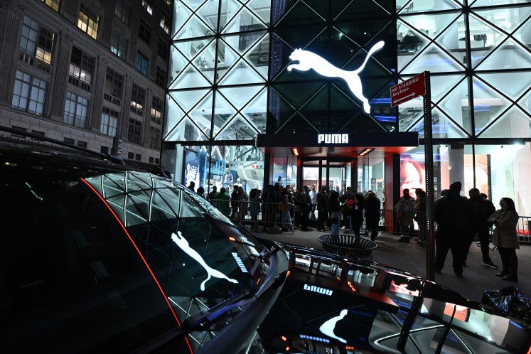 Guests attend the PUMA flagship store on in New York City, US, on March 04, 2023.