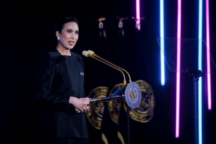 Tourism Minister Widiyanti Putri Wardhana delivers her remarks on Nov. 28, 2025, during the launch of the Tourism 5.0 program’s AI travel assistant MAiA (Meticulous Artificial Intelligence of Indonesia) at the ministry’s offices in the Sapta Pesona building in Central Jakarta.
