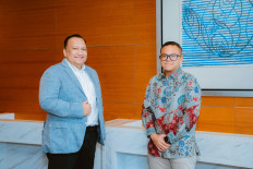 Dharma Simorangkir, president director Microsoft Indonesia (left) and Fiki Setiyono, Azure go-to-market lead, Microsoft ASEAN, are pictured in Jakarta for the Microsoft Cloud & AI Innovation Summit 2025, on Nov. 25
