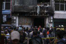 Fatal accident: A building on Jl. Letjen Soeprapto is seen on Dec.9, 2025, after a fire in Cempaka Baru, Kemayoran, Central Jakarta. The fire, which took place in a building housing a company providing unmanned aircraft for industrial use, left 22 people dead. There has been no immediate report on the cause.