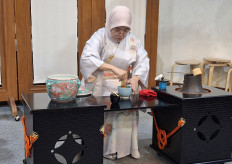Mindful process: A hostess trained by Chado Urasenke Tankokai Indonesia Association prepares a bowl of matcha during a demonstration of chanoyu (Japanese traditional tea ceremony) during an event in December 2025, at the ASEAN Secretariat in Jakarta. 